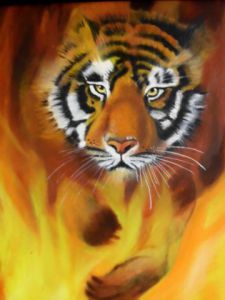Voir le détail de cette oeuvre: Tigre sortant des flammes